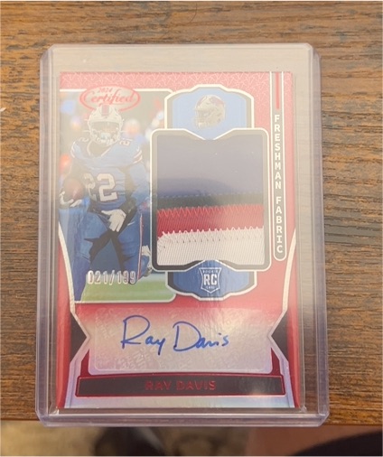 2024 Panini Certified Freshman Fabric Mirror Signatures #021 Ray Davis — front