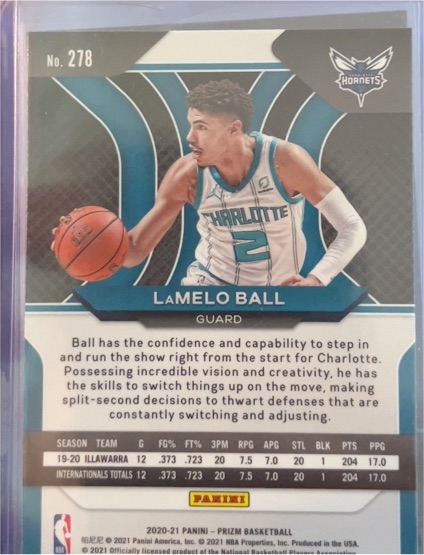 2020-21 Panini Prizm #278 LaMelo Ball — front