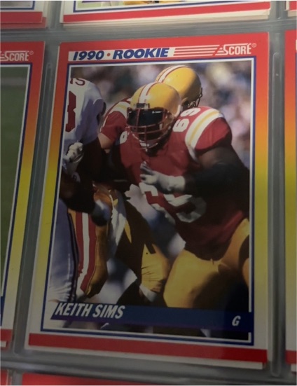 1990 Score #648 Keith Sims Rookie — front