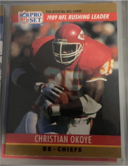 1990 Pro Set #9 Christian Okoye Kansas City Chiefs — front