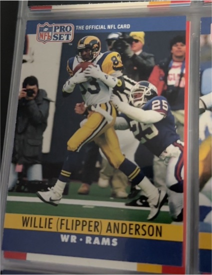 1990 Pro Set #162 Willie (Flipper) Anderson — front