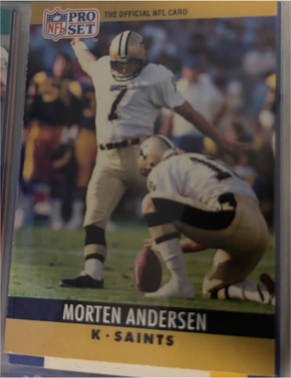 1990 Pro Set #210 Morten Andersen — front