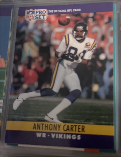 1990 Pro Set #187 Anthony Carter — front