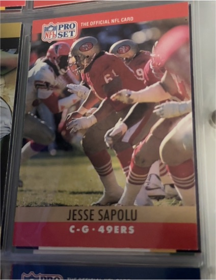 1990 Pro Set #296 Jesse Sapolu — front