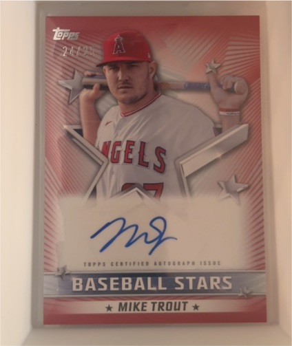 2022 Topps Series 1 Baseball Stars Autograph #BSA-MT Mike Trout — front
