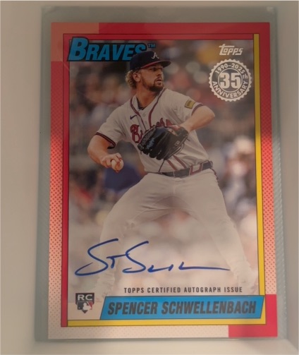 2025 Topps Series 1 1990 Topps Baseball Autographs #90A-SSC Spencer Schwellenbach — front