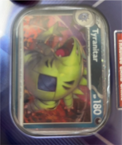 2024 Pokémon Triple Whammy Collector's Tin Tyranitar — front