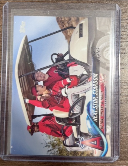 2018 Topps Update #US158 Next Stop, Stardom Shohei Ohtani Mike Trout Justin Upton — front