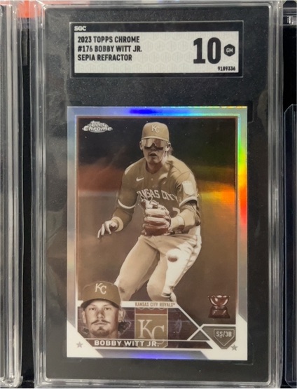 2023 Topps Chrome #176 Bobby Witt Jr. Sepia Refractor — front