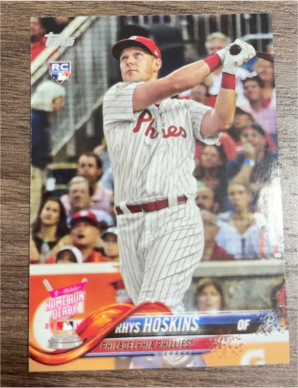 2018 Topps Update #US268 Rhys Hoskins Home Run Derby Rookie Card — front