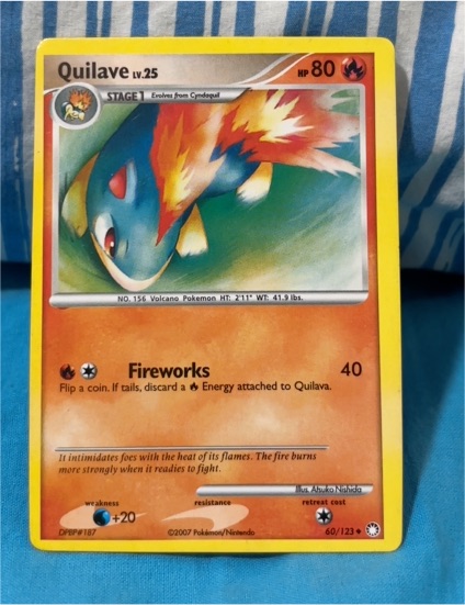 2007 Pokémon Diamond & Pearl Mysterious Treasures #60 Quilava — front