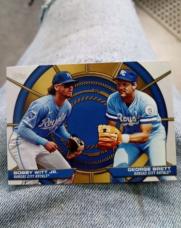 2025 Topps Series 2 #DD-1 Dynamic Duos Bobby Witt Jr. & George Brett — front