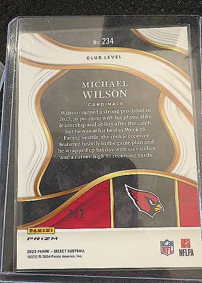 2023 Panini Select #234 Michael Wilson — back