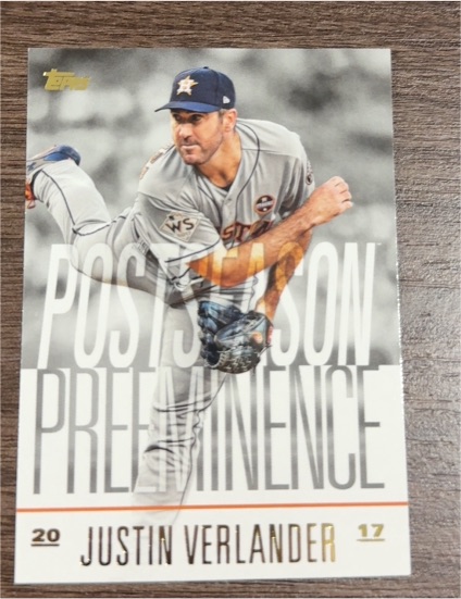 2018 Topps Update Postseason Preeminence #PO-21 Justin Verlander — front
