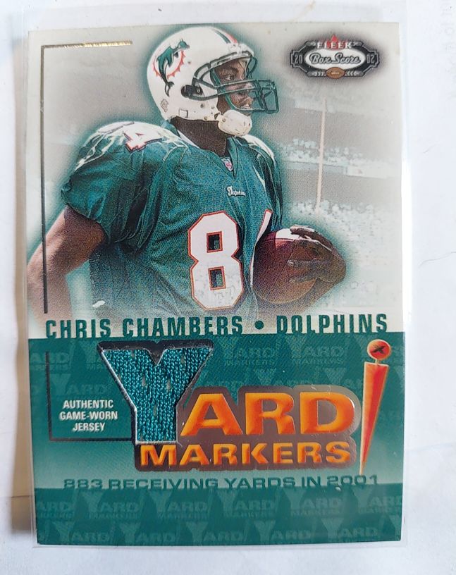 2002 Fleer Box Score Yard Markers Chris Chambers — front