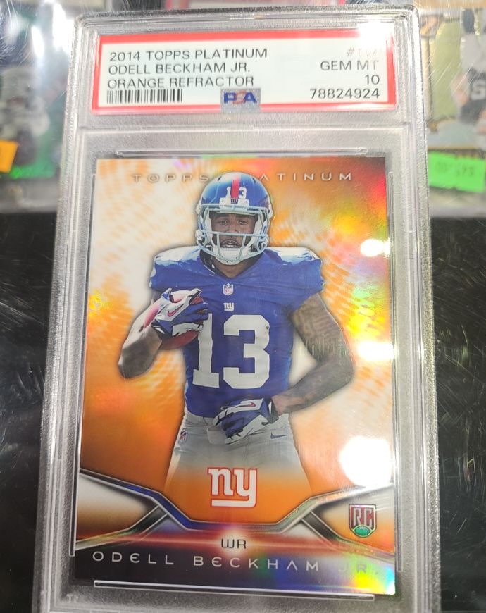 2014 Topps Platinum #117 Odell Beckham Jr. Orange Refractor Rookie Card — front