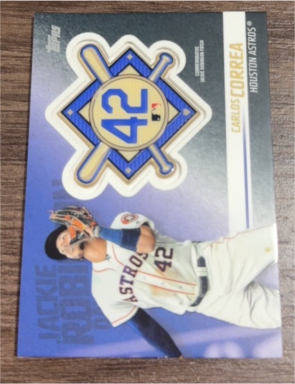 2018 Topps Update #JRP-CC Carlos Correa Jackie Robinson Day Manufactured Patch — front