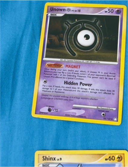 2007 Pokémon Diamond & Pearl Mysterious Treasures #66 Unown M — front