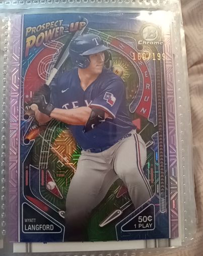 2024 Bowman Chrome Prospect Power-Up #PP-3 Wyatt Langford — front