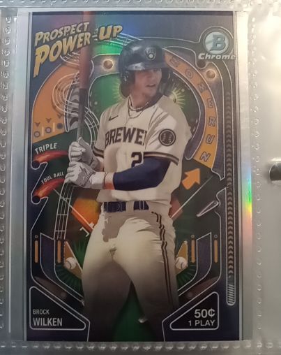 2024 Bowman Chrome #PP-7 Brock Wilken Prospect Power-Up Milwaukee Brewers — front