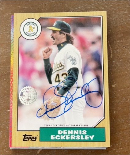 2022 Topps Series 1 1987 Topps Baseball Autographs #87BA-DE Dennis Eckersley — front