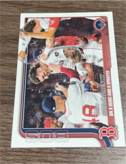 2025 Topps Series 1 #312 Dub & Drench: On a Wing and a Sprayer Jarren Duran — front