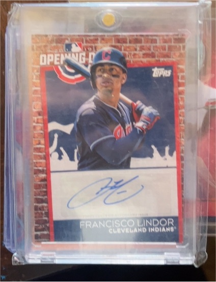 2019 Topps Opening Day Autographs #ODA-FL Francisco Lindor — front