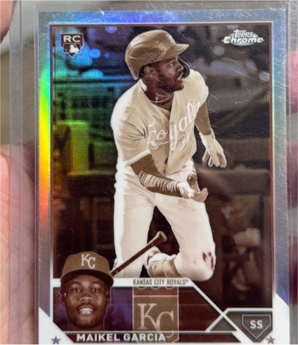 2023 Topps Chrome Update #USC8 Maikel Garcia Sepia Refractor Rookie — front