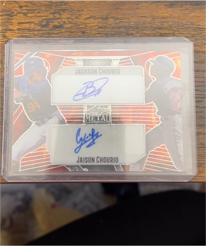 2023 Leaf Metal Dual Autographs Jackson Chourio, Jaison Chourio #DA-17 — front