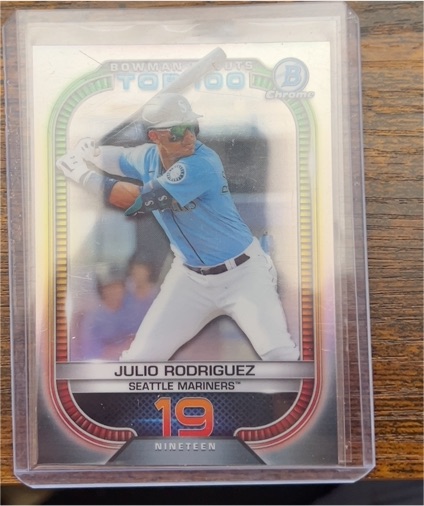 2021 Bowman Chrome Scouts Top 100 #BTP-19 Julio Rodriguez — front