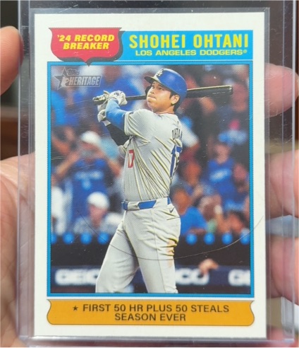 2025 Topps Heritage #1 Shohei Ohtani 2024 Record Breaker — front