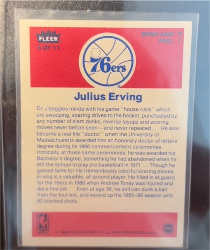 1986-87 Fleer Stickers #5 Julius Erving — front