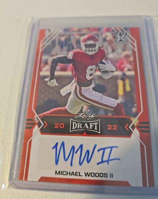 2022 Leaf Draft Autographs Red #BA-MW2 Michael Woods II — front