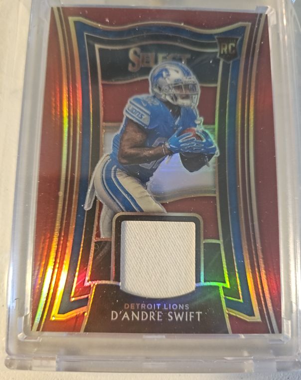 2020 Panini Select Rookie Swatches Red Prizm #RS-DAS D'Andre Swift — front