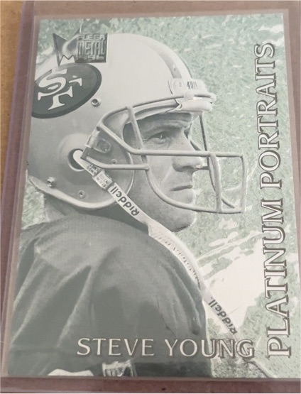1996 Fleer Metal #10 Steve Young Platinum Portraits — front