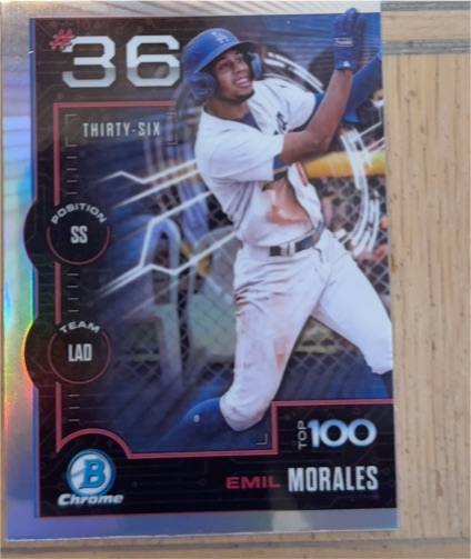 2025 Bowman Chrome Scouts Top 100 #BTP-36 Emil Morales — front