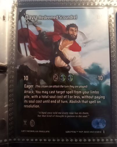 2023 Krypteia WP Davy, Redeemed Scoundrel #117/150 — front
