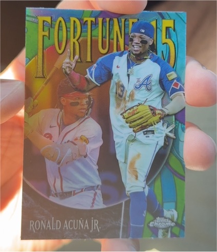 2025 Topps Chrome Fortune 15 #F15-4 Ronald Acuna Jr. — front