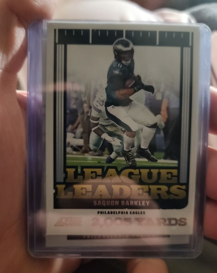 2025 Panini Score #3 Saquon Barkley League Leaders Insert — front