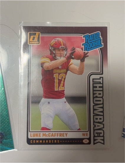 2024 Panini Donruss Rated Rookie Throwback #16 Luke McCaffrey — front