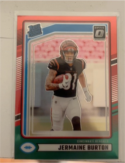 2024 Donruss #368 Jermaine Burton Optic Preview Pink Prizm — front