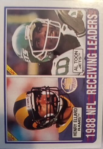 1989 Topps #218 1988 NFL Receiving Leaders (Henry Ellard / Al Toon) — front