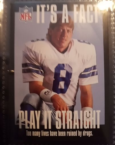 1994 NFL Properties It's A Fact Play It Straight #1 Troy Aikman — front