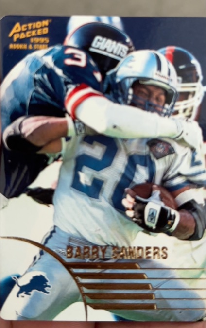 1995 Pinnacle Action Packed Rookies & Stars #12 Barry Sanders — front