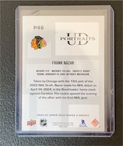 2024-25 Upper Deck Series 2 UD Portraits #P46 Frank Nazar — front