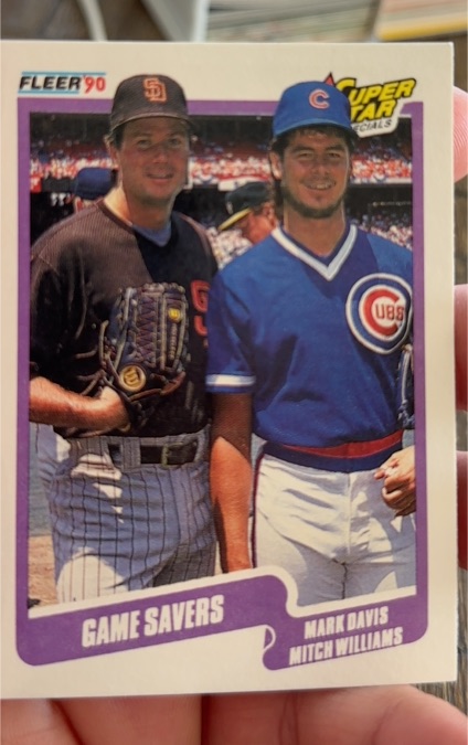 1990 Fleer #631 Mark Davis/Mitch Williams — front