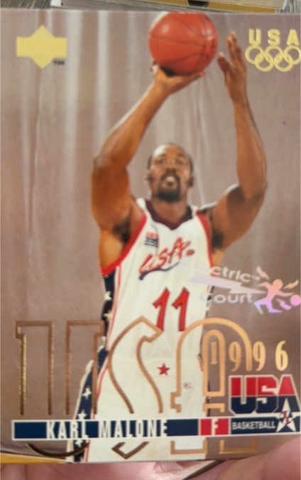 1995-96 Upper Deck Electric Court #318 Karl Malone USA Basketball — front
