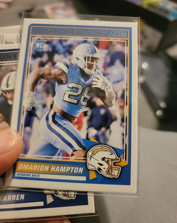 2025 Panini Score #37 Omarion Hampton Rookie Los Angeles Chargers — front