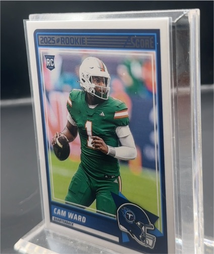 2025 Panini Score #13 Cam Ward RC Base Rookie Tennessee Titans — front