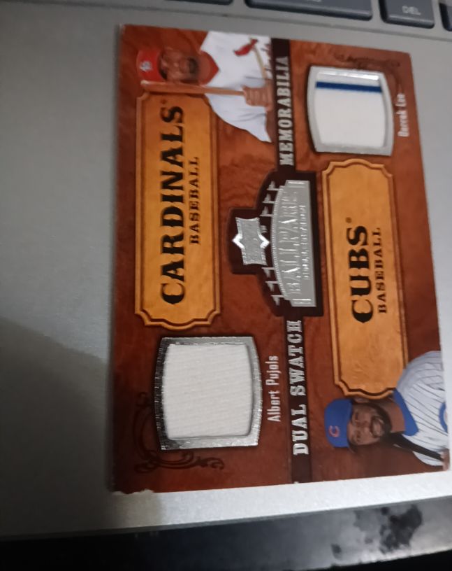 2008 Upper Deck Ballpark Collection Dual Swatch #159 Albert Pujols/Derek Lee — front